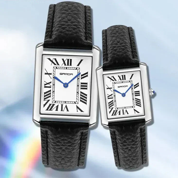 Elegante Uhren mit quadratischem Zifferblatt für Paare