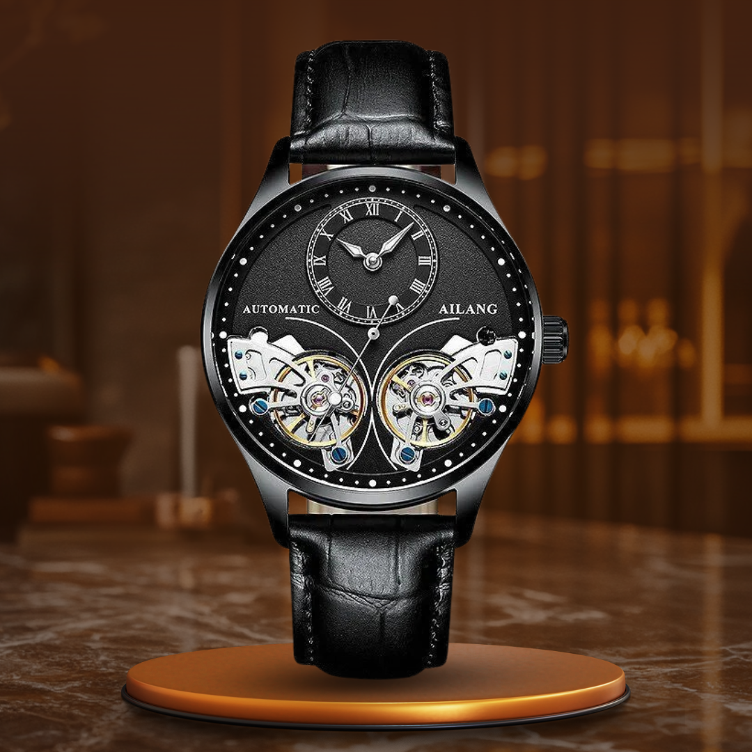 Mechanische Uhr mit doppeltem Tourbillon und Leuchtanzeige