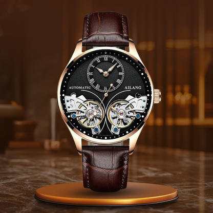 Mechanische Uhr mit doppeltem Tourbillon und Leuchtanzeige