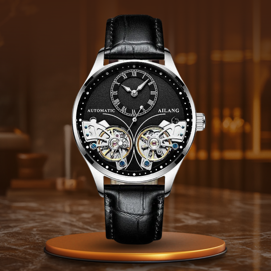 Mechanische Uhr mit doppeltem Tourbillon und Leuchtanzeige