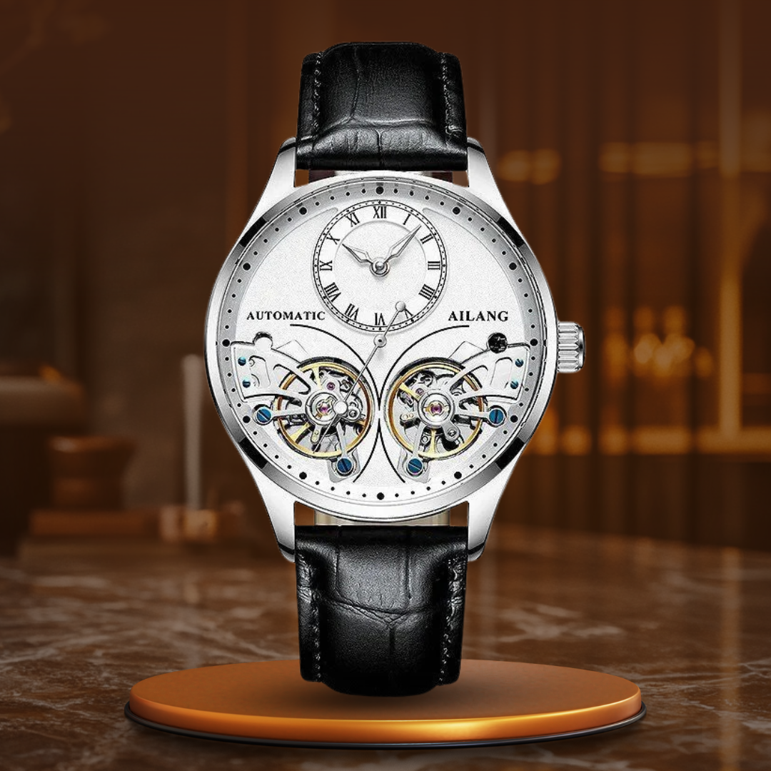 Mechanische Uhr mit doppeltem Tourbillon und Leuchtanzeige