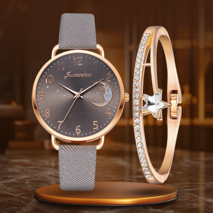 Set aus Mondphasenuhr und Armbändern