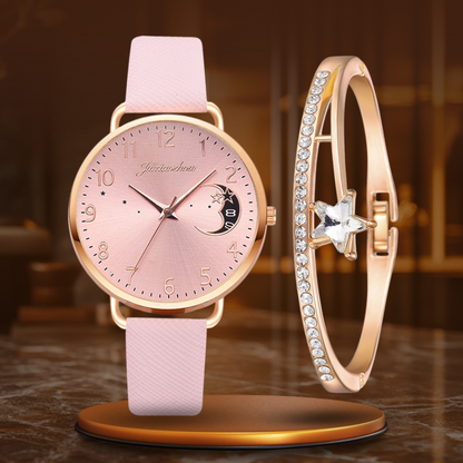 Set aus Mondphasenuhr und Armbändern