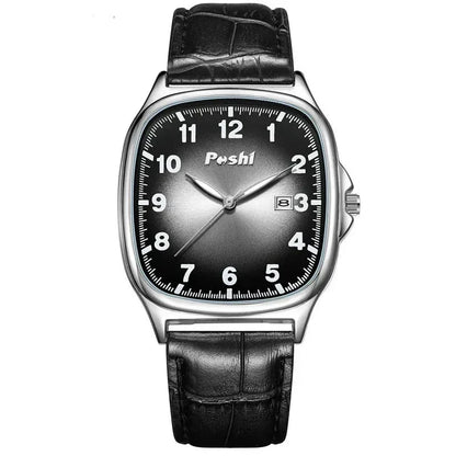 Modische Quarzuhr mit Lederarmband